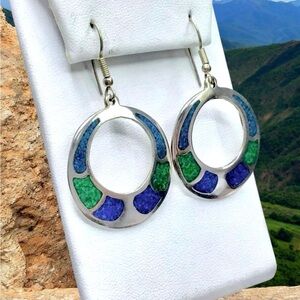 🌺Large Mexican Sterling Circle Earrings